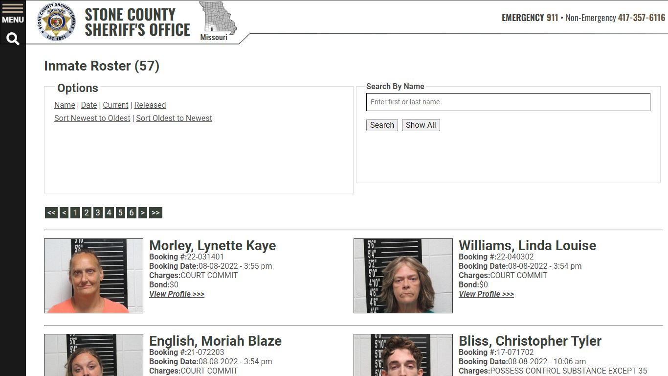 Inmate Roster - Stone County Sheriff's Office