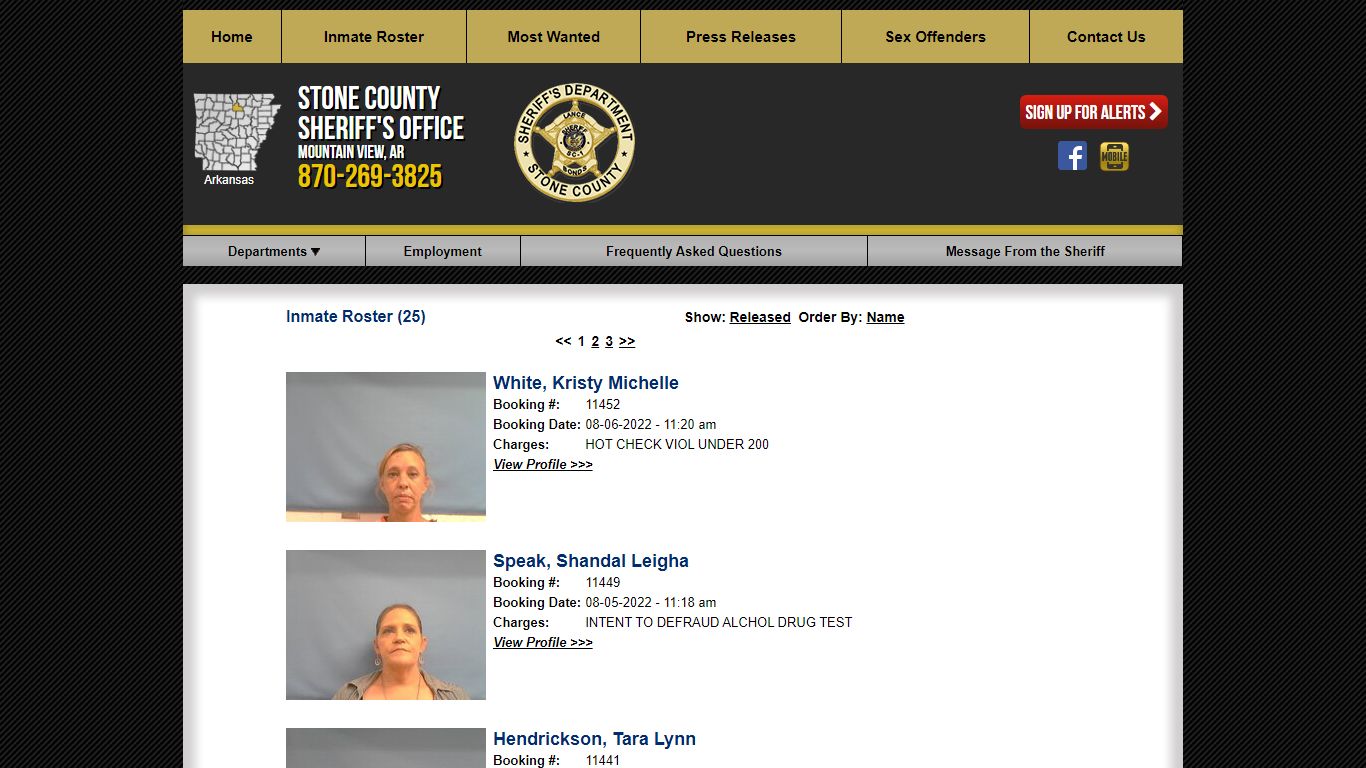 Inmate Roster - Stone County Sheriff